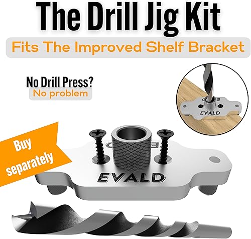 Miniatura 8 de EVALD Soporte de estante flotante mejorado  Soporte de mantel flotante de 4 pulgadas con tornillos y anclajes  Soporte de estante oculto con