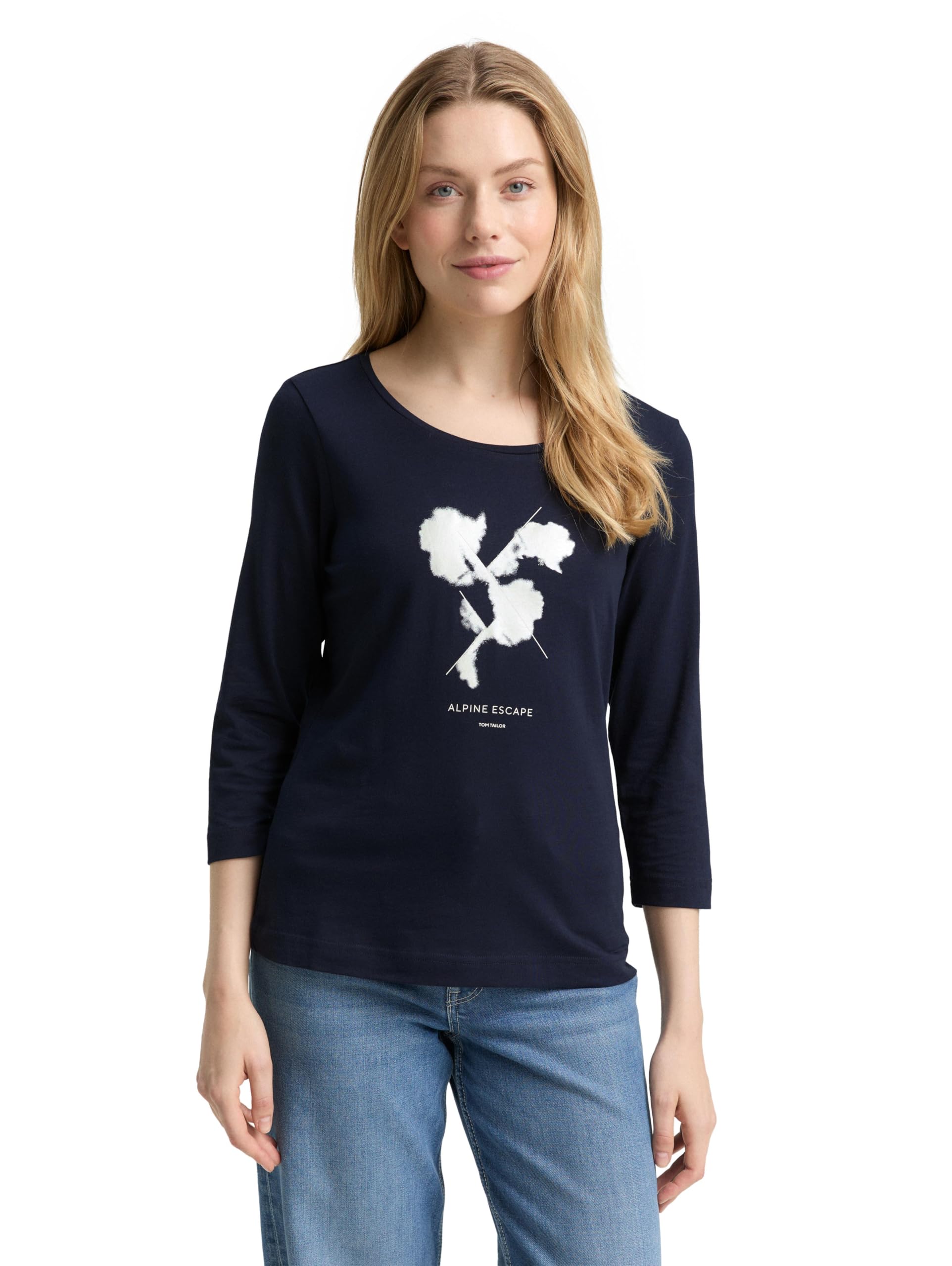 TOM TAILOR Damen Langarmshirt mit Print