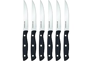 Farberware Triple Riveted Steak Knife Set, High-Carbon Stainless Steel Steak Knife Set with Razor-Sharp Blades