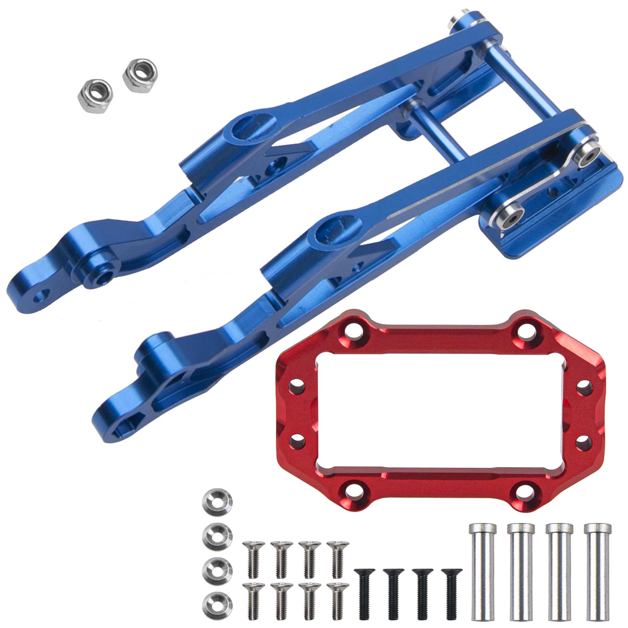 Share Goo Aluminum Alloy Rear Wing Mount Upgrade Parts & Metal Steering Servo Mount Set