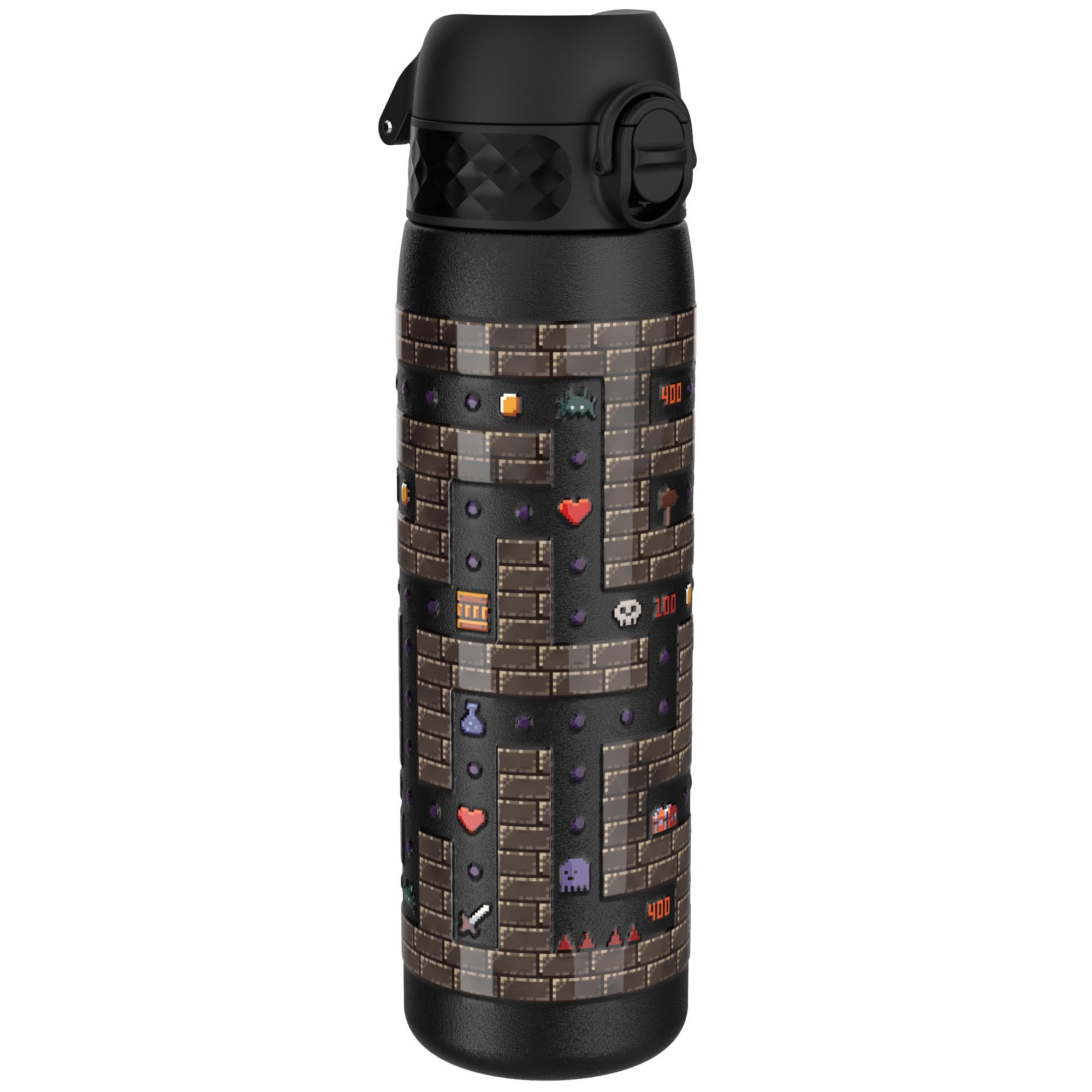 Rackhams Leak Proof Slim Thermal Water Bottle, Insulated Steel, Gamer, 500Ml (17Oz)