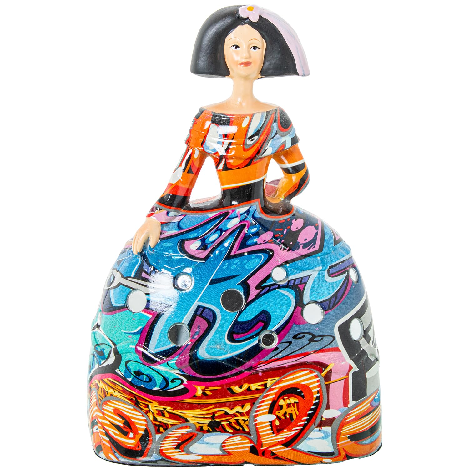 AlexandreHouse Menina Figure Resin Graphite Multicoloured_14X9X21CM