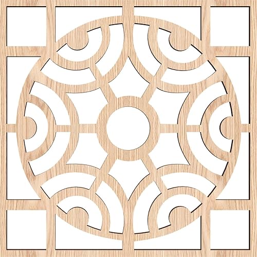 Miniatura 4 de 7 38"W x 7 38"H x 14"T Extra Small Walton Decorative Fretwork Wood Wall Panels, Red Oak