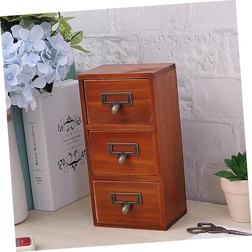 Miniatura 5 de NUOBESTY Cajones de almacenamiento de tocador de madera Organizador de oficina Gabinete decorativo Cajón robusto
