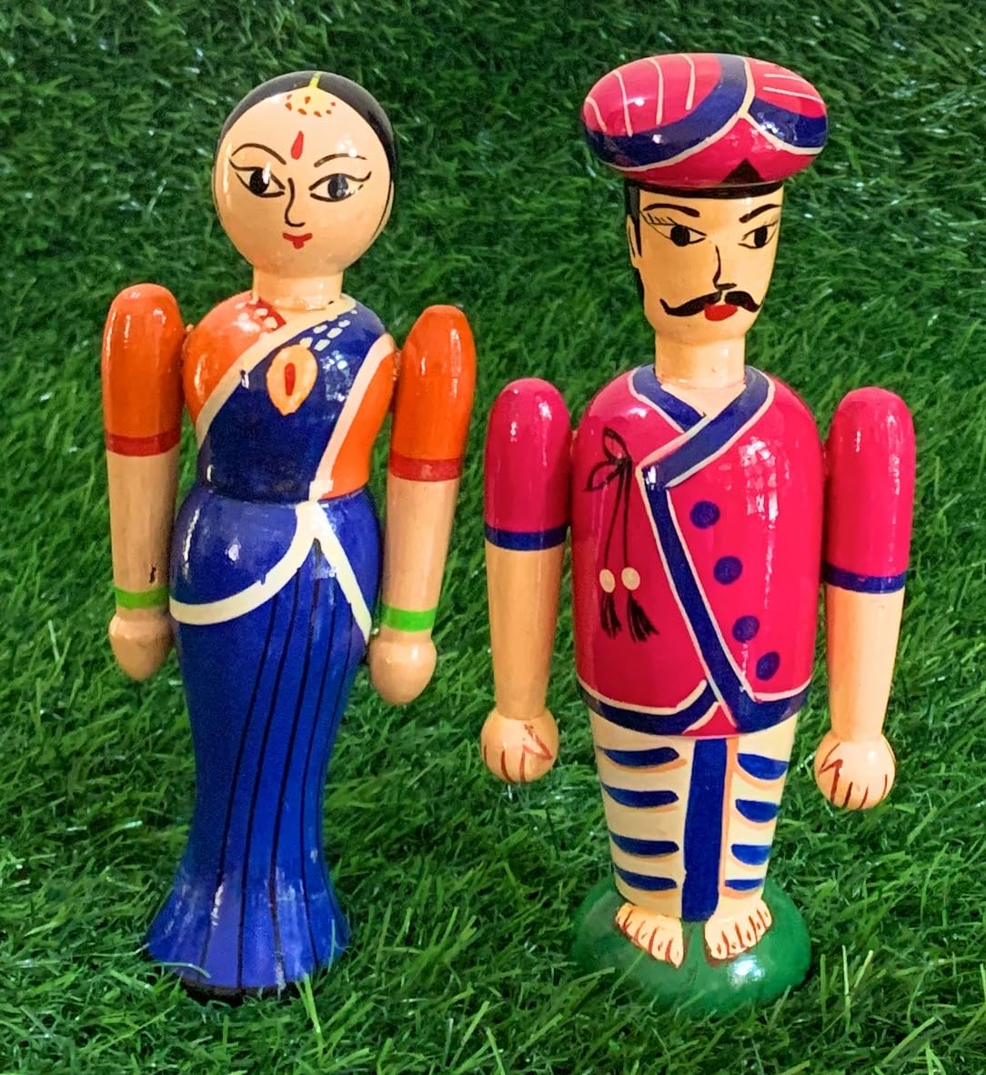 Crafts India® Handcrafted Wooden North Karnataka Farmer Couple Dolls Mr & Mrs Ullagaddi - 17cms (B0CBHMVHYX) Amazon Price History, Amazon Price Tracker