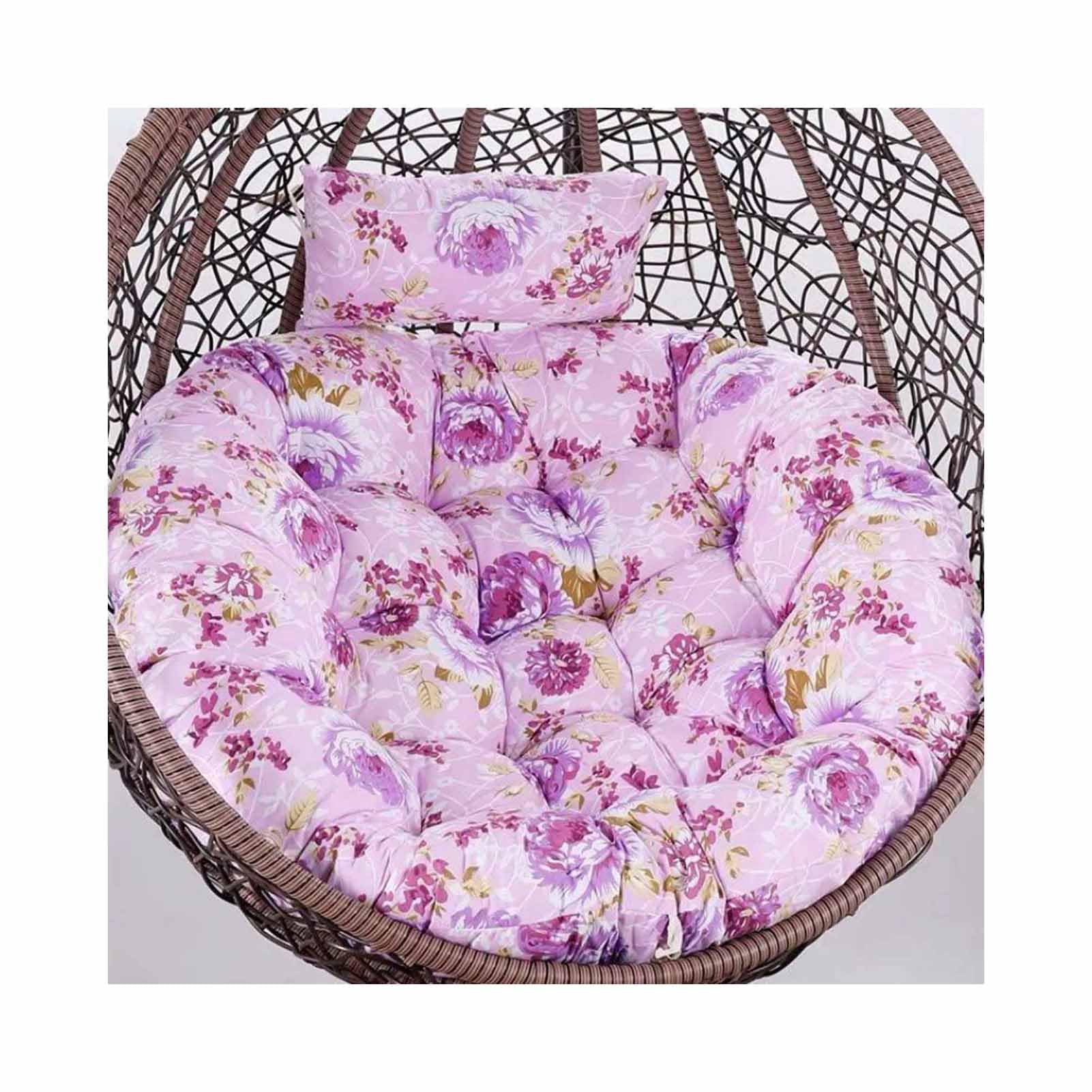 Egg Chair Cushion Replacement Hanging Basket Swing Chair Cushions With Headrest, Outdoor Indoor Thick Large Seat Cushion With Pillow Nest Back (Chair Not Included) (39" diameter,K)