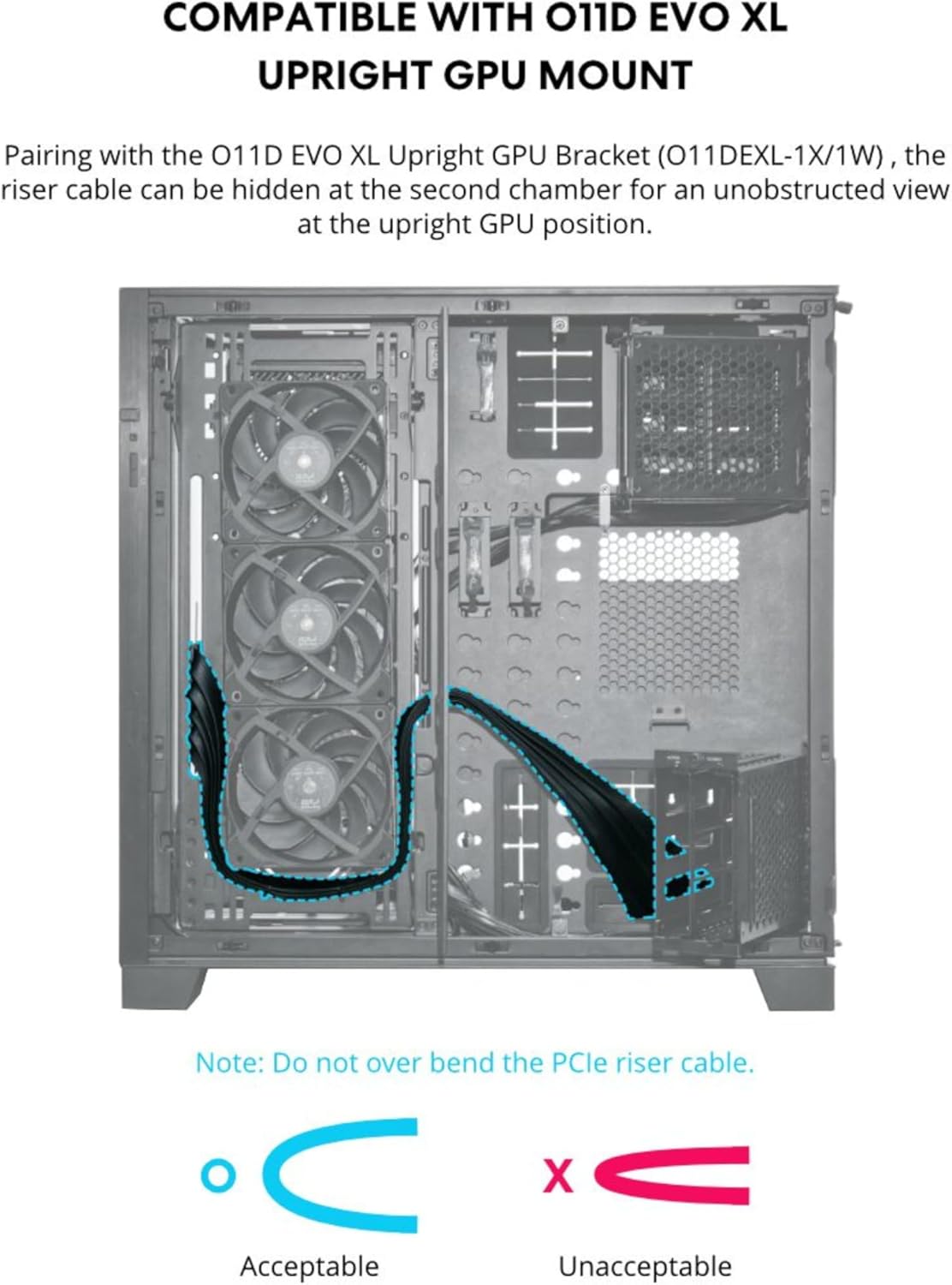 LIAN LI 900MM PCIE 4.0 Riser Cable - Black
