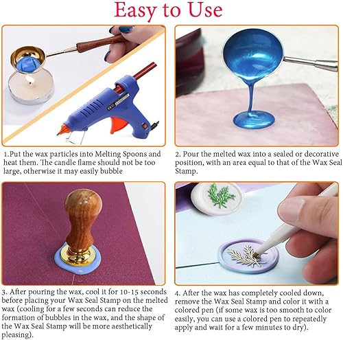 Miniatura 6 de 15 barras de sellado de cera, pistola de pegamento, para tarjetas de felicitación de cartas, sellado de vino, manualidades, hacer invitaciones de