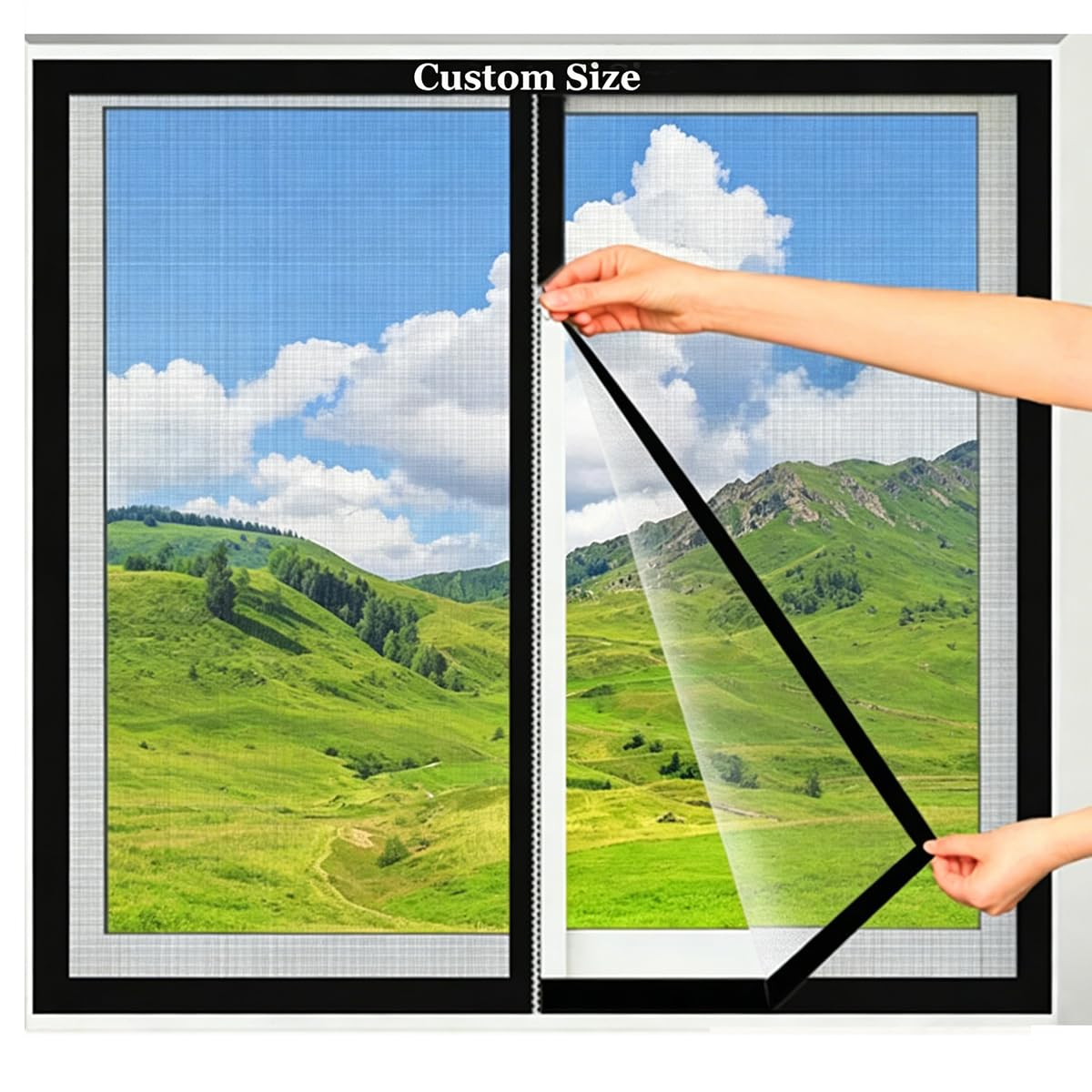 Fly Mosquito Net Stops Fruit Flies, Custom Size, Durable Insect Mesh Screen Netting for Window and Door, Keep Bug Out, Cat Protection Window Guard Net