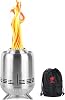 Tabletop Fire Pit, Smokeless Stainless Steel Mini Outdoor Stove, Low Smoke Burning Portable fire pits Firepit Fueled by Pellets or Wood, for Urban & Suburbs, with Travel Bag,23.2x16.3cm