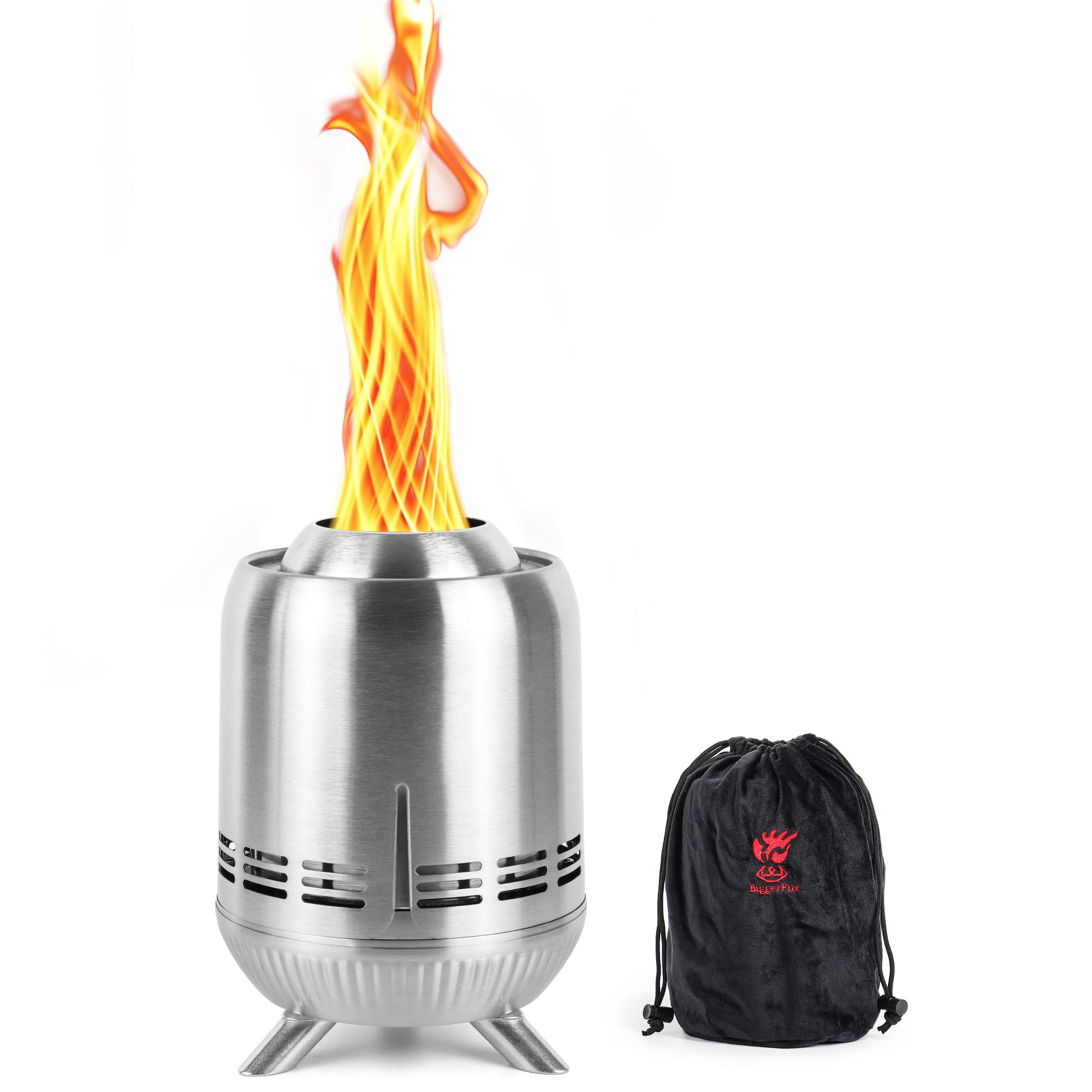 Amazon | 卓上焚き火台、ステンレス鋼ミニ屋外ストーブ、低煙燃焼