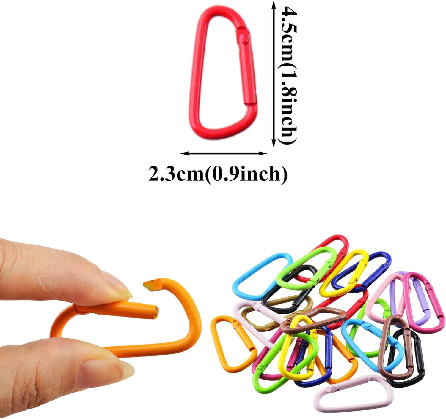 Carabiner Clip 24Pcs Metal Colored Keychain Clip D Spring Clips Cute Carabiner Bulk Keychain Hooks Caribiner Key Rings for Car Keys DIY Bag Charm Handbag Purse - Image 7
