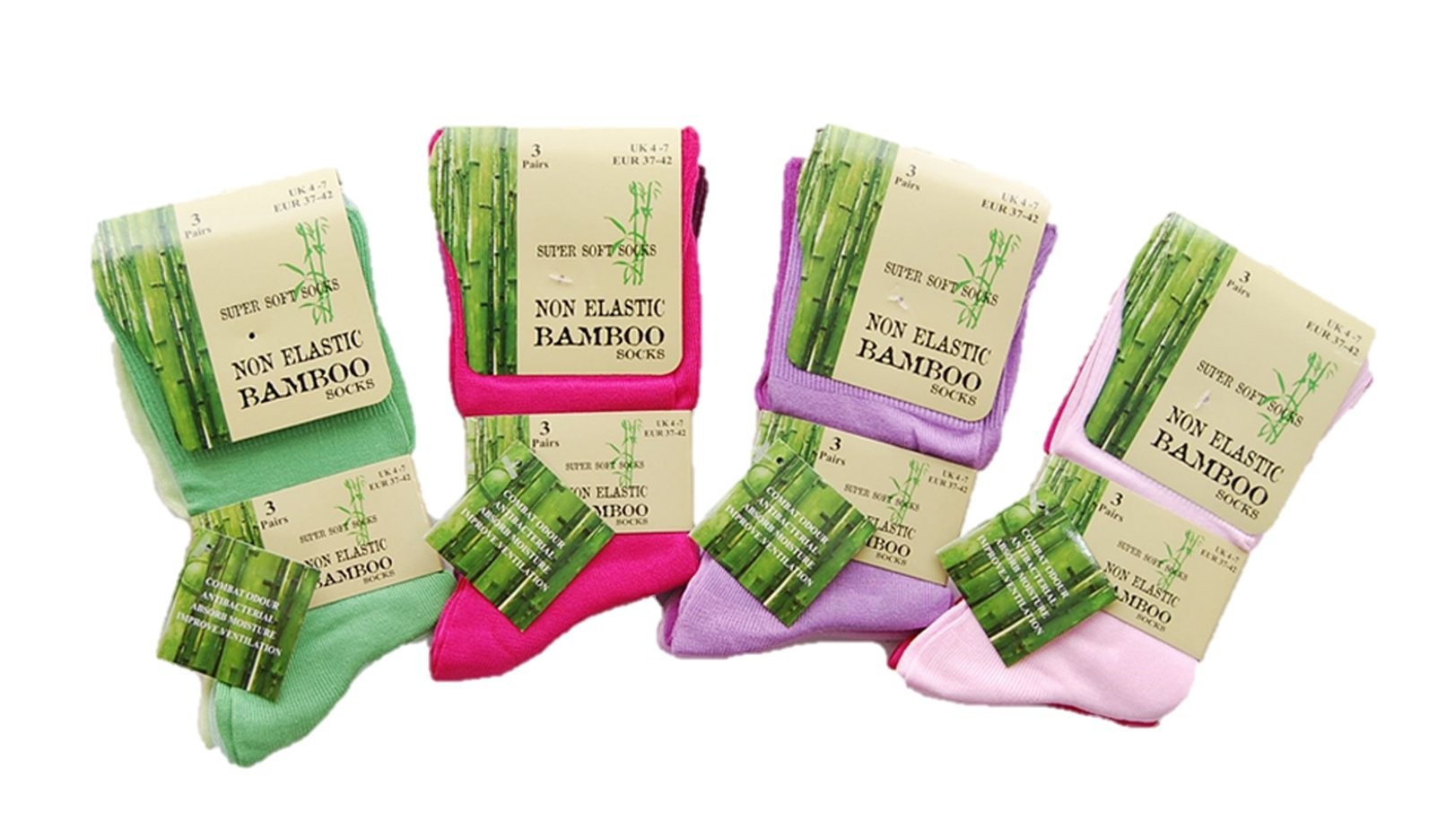 Undercover 6 Pairs Ladies Bamboo Non Elastic SE047 Socks Fashion Colours