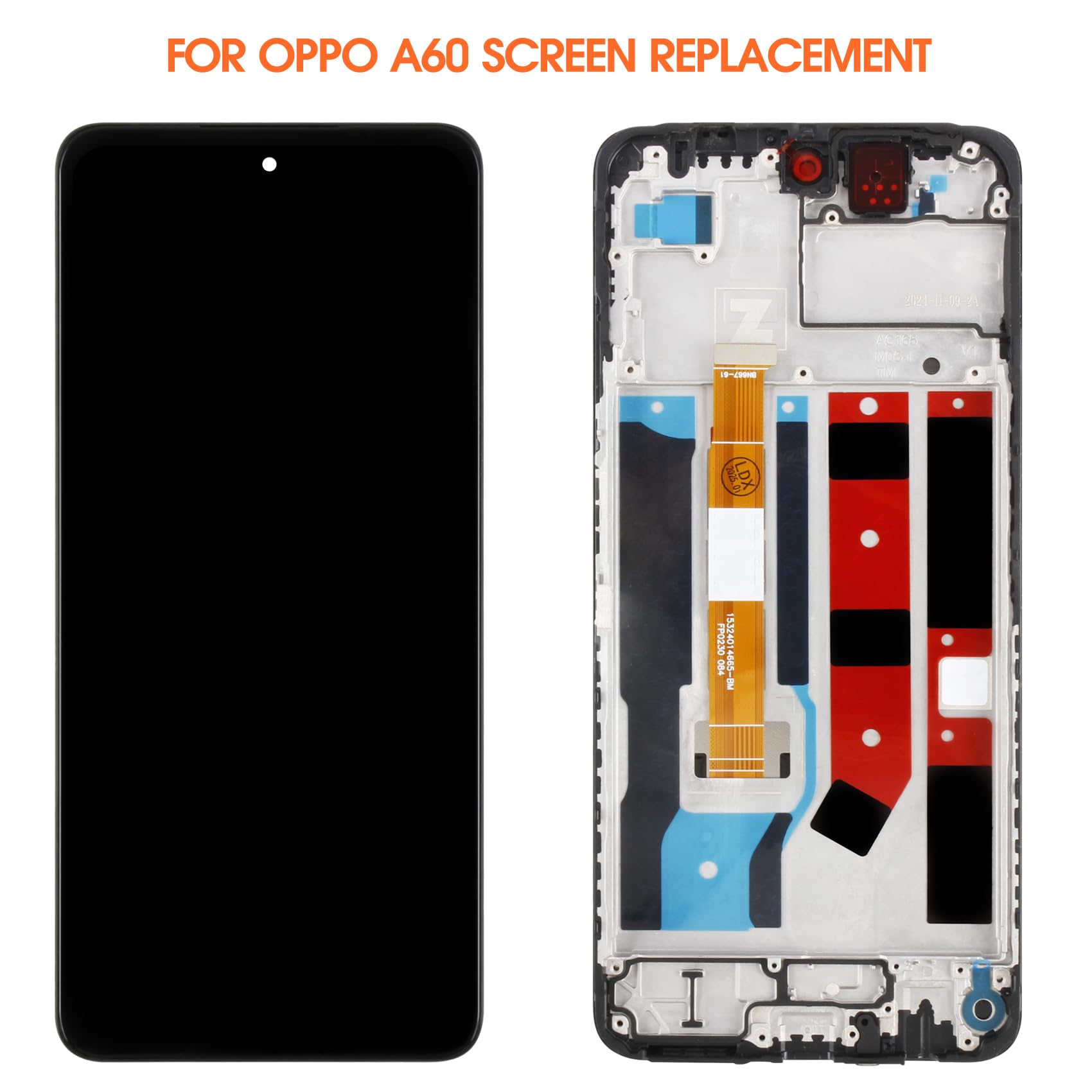 per Oppo A60 LCD Display per Oppo A60 CPH2631 LCD Schermo per Oppo A60 Touchscreen Digitizer Assembly con Telaio Kit di Riparazione (Nero, 6.67")