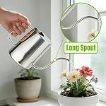 34oz/1000ml Watering Can Indoor Plants with Long Spout, Plant Watering Can for Ergonomic Handle, Rust-Resistant & Durable 304 Stainless Steel, Office & Home