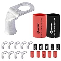 Vista 103 de SELTERM 25 piezas de lengüetas de cable de batería de cobre estañado de grado marino de 2/0 AWG de 3/8 pulgadas, terminales de anillo de calibre 00