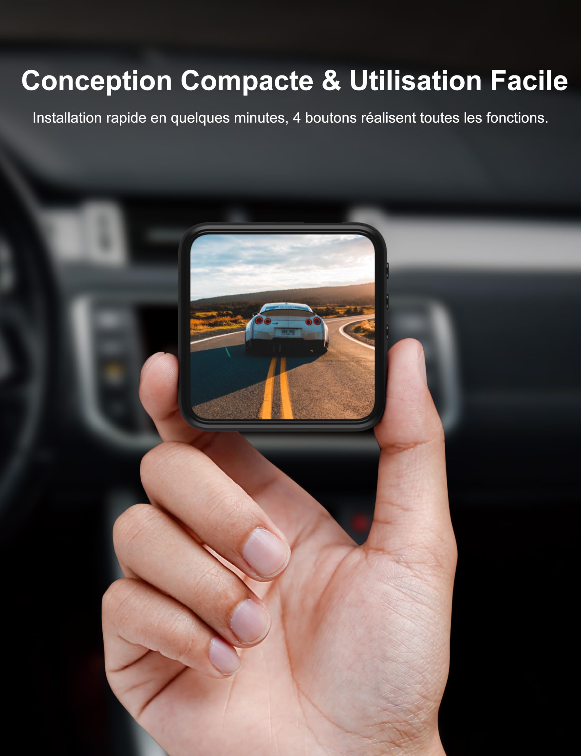 iZEEKER 2.5K Dashcam Voiture Avant Arrière, 1440P+1080P FHD Camera Embarquée Voiture, Mini Caméra Voiture avec Carte SD, Capteur G, Vision Nocturne, WDR, Enregistrement en Boucle, Mode Parking 24H
