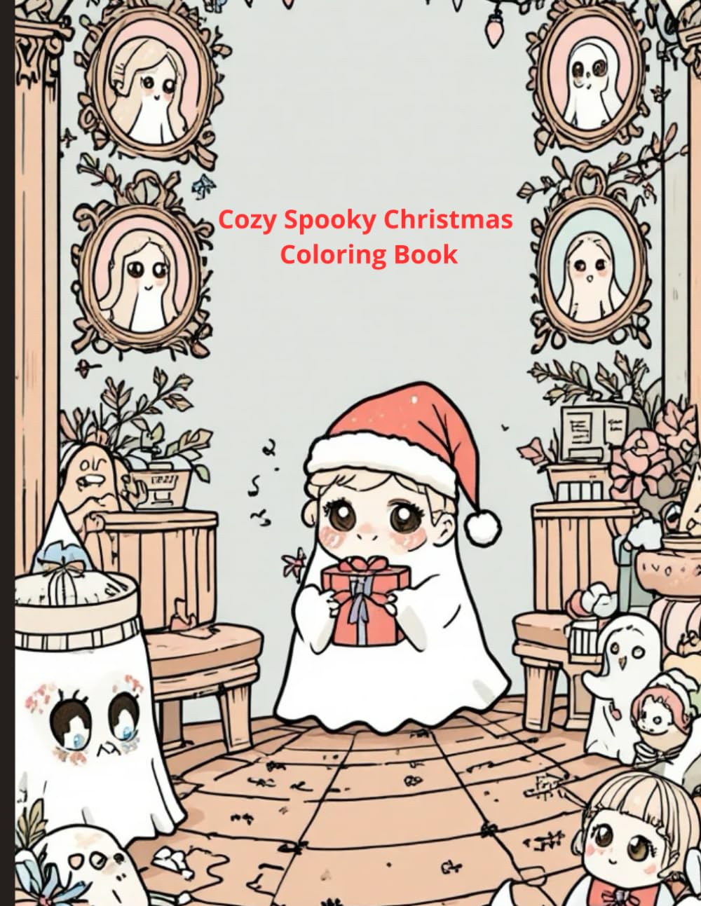 Cozy Spooky Christmas Coloring Book: Cute Holiday Scenes with Ghosts, Kids & Magical Portraits for Relaxing Festive Fun