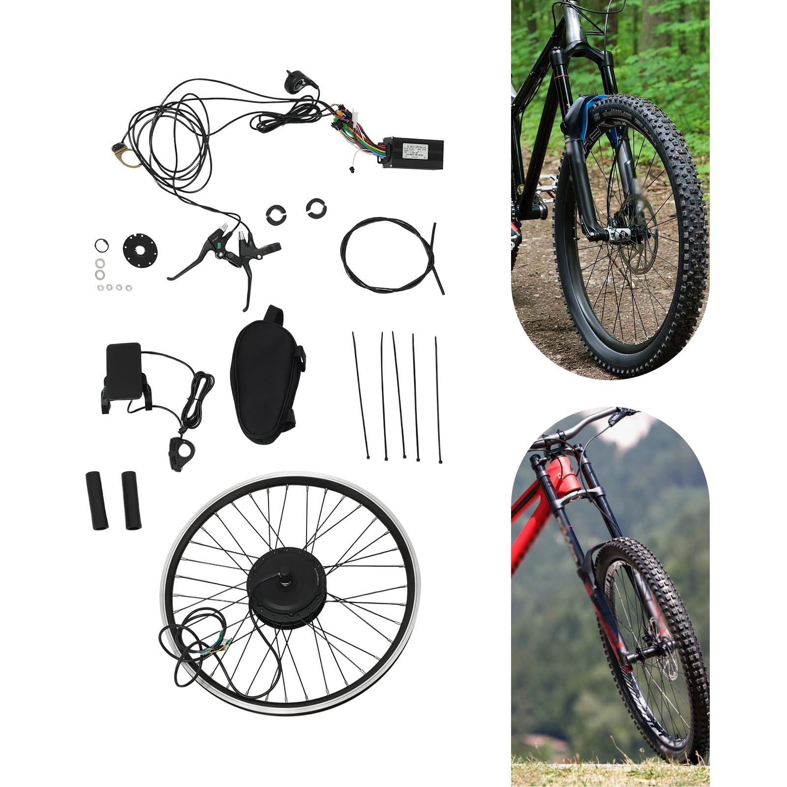 24 Zoll 36V 500W E-Bike Vorderrad Umbausatz LCD Motor Conversion Kit(außer Batterie)