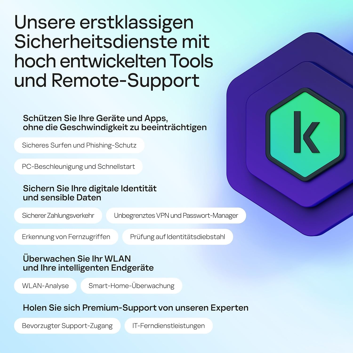 Kaspersky Premium Total Security 2026 | 10 Geräte | 2 Jahre | Anti-Phishing und Firewall | Unbegrenzter VPN | Passwort-Manager | Kindersicherung | 24/7 Unterstützung | PC/Mac/Mobile | Code per Post