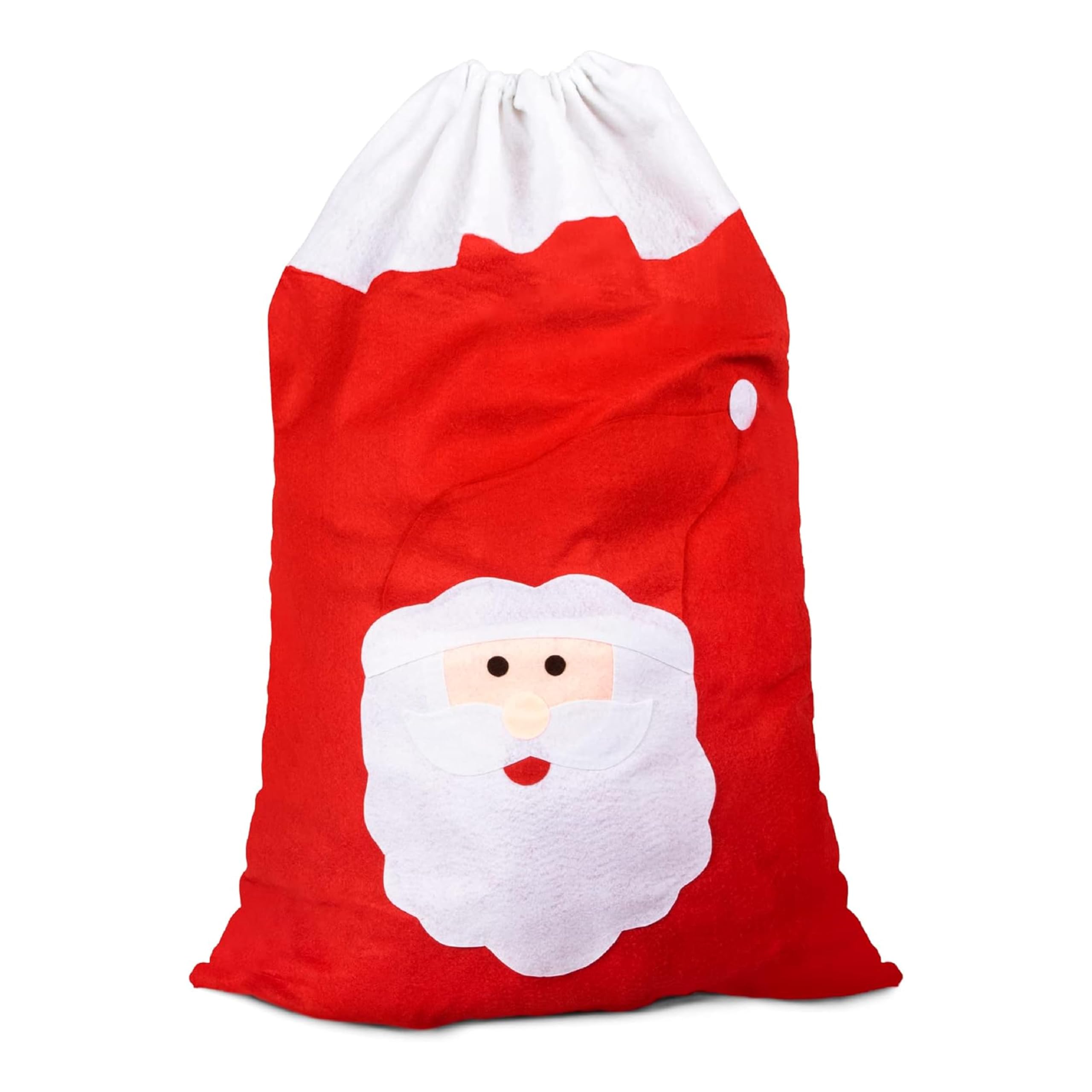 I LOVE FANCY DRESS LTD Sacco di Babbo Natale grande 90 cm x 2 – Sacco di Natale con Babbo Natale, sacchetto regalo rosso