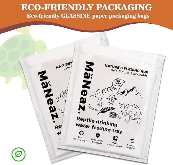 2 Pezzi Ciotola Per Tartarughe Di Terra Abbeveratoio Per Tartarughe Teca Per Rettili Bacino Idrico Del Bacino Alimentare Reptile Per Tartarughe Geco Serpente（Marrone rossastro + giallo） - 5