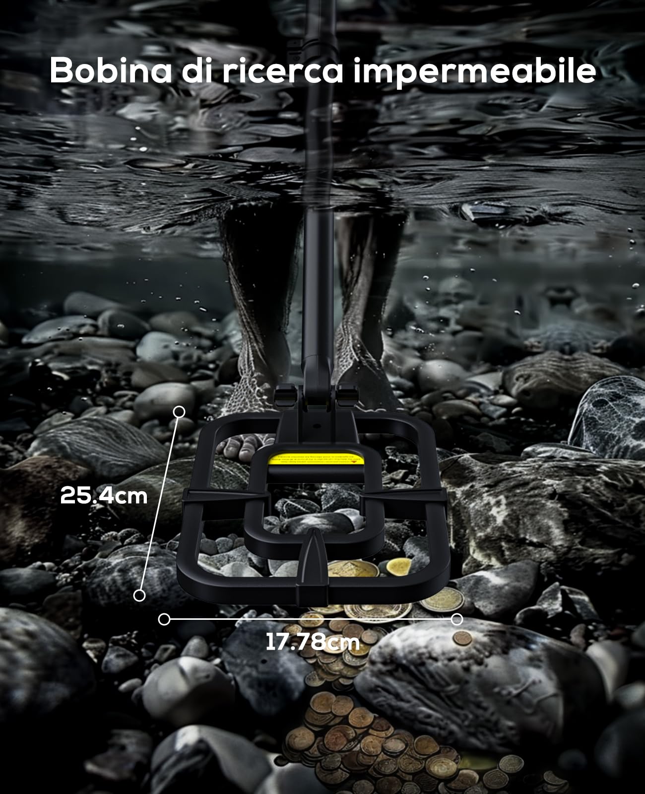 Metal Detector Professionali - 2000mAH Ricaricabile Metal Detector Oro per Adulti con Display LCD, Alta Precisione, Bobina di Ricerca IP68 Impermeabile da 10", Pieghevole e Retrattile
