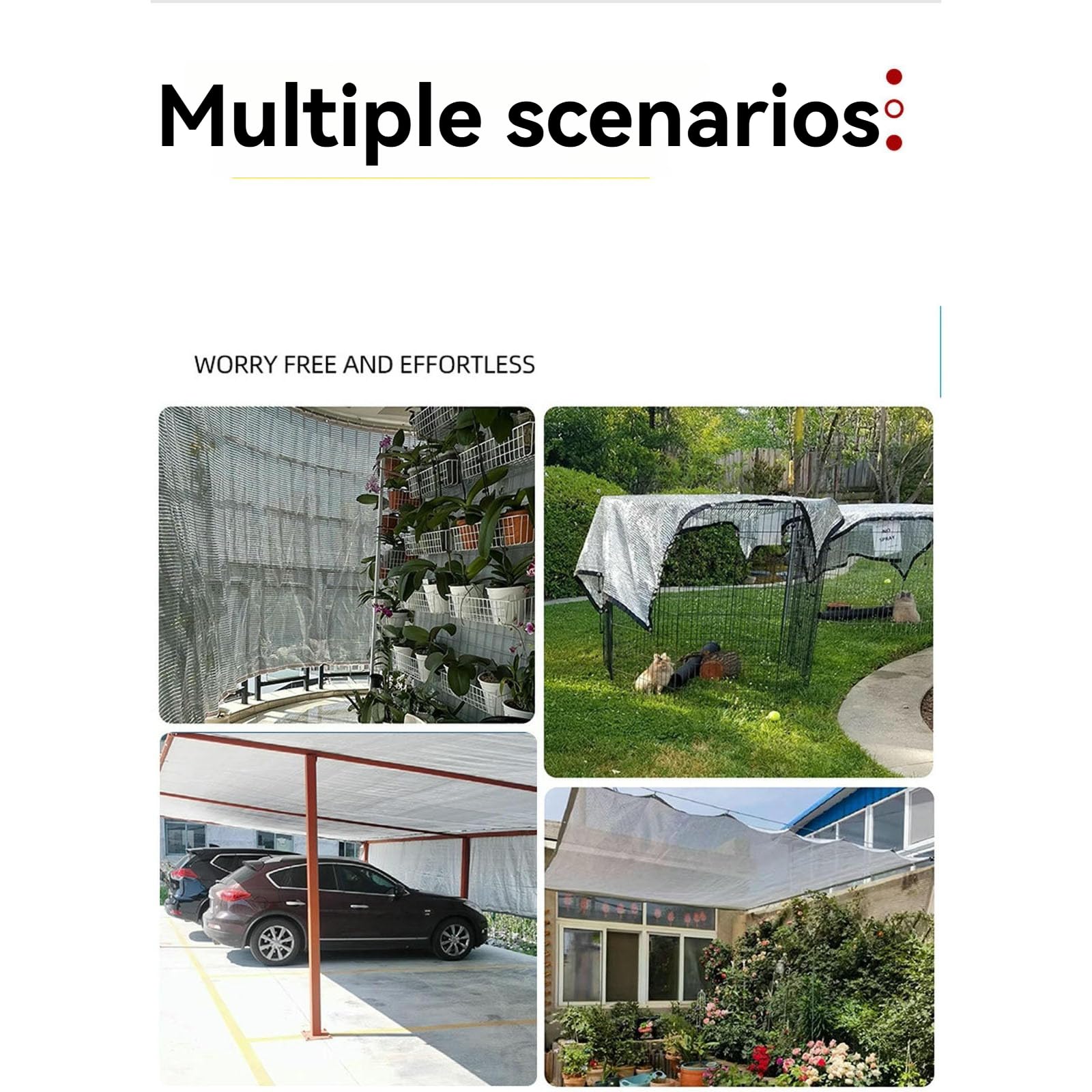 Tela de sombra reflectante de aluminio 99%, tela resistente para coches, perros, exteriores, caravana, patio (3 x 4 m)