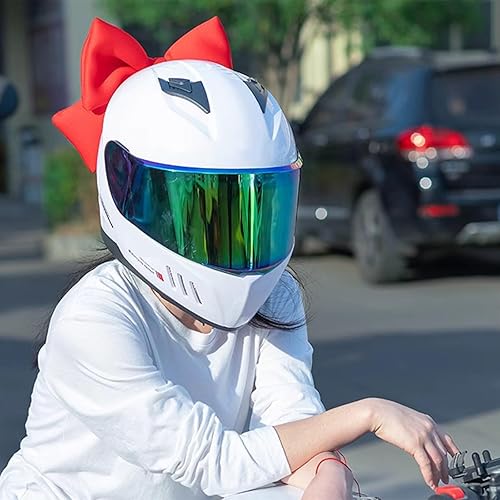 Miniatura 5 de Cascos de Motocicleta con Adorno de Moño Grande Adhesivo, Ornamento de Moño Motorbike Helmets Decor, Parches de Moda para Casco