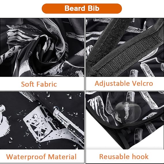 Showvigor Beard Bib for Men, Shaving Hair Catcher Apron with 2 Suction Cups
