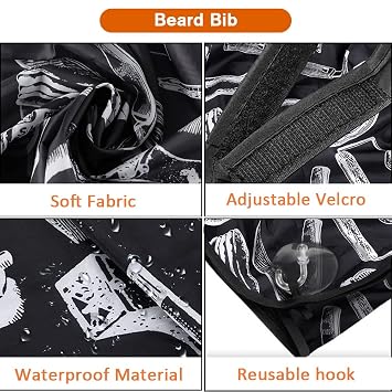 Showvigor Beard Bib for Men, Shaving Hair Catcher Apron with 2 Suction Cups
