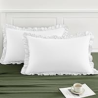 Vista 10 de TOSMO Juego de 2 fundas de almohada 100% lino tamaño estándar, fundas de almohada lavadas a la piedra, cierre de sobre, fundas de almohada suaves