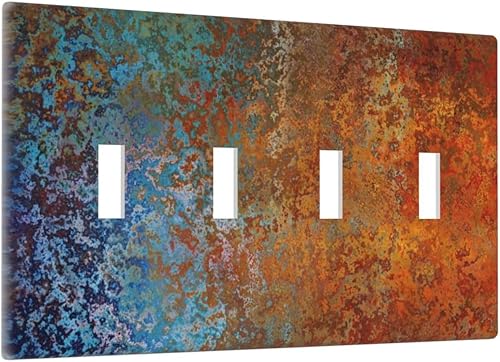 Miniatura 133 de Placa Decorativa de Pared Beige Boho de Mediados de Siglo Sol Abstracto 1-Gang Retro Años 70 Arte Geométrico Moderno con Arco Eléctrico Interruptor