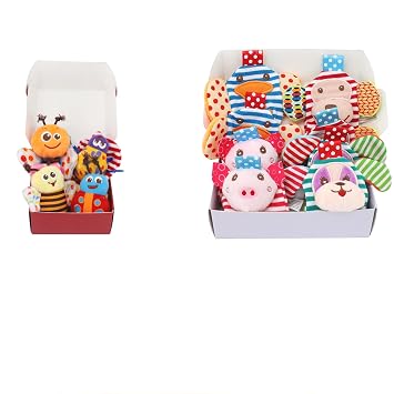 Baby Rattles Toys for 0-12 Month, Infant Girl Boy Toys for Babies 3-6 Months, Newborn Hand & Foot Toys for 0 to 9 Months, Baby Shower Gifts Set with Wrist Rattle Socks