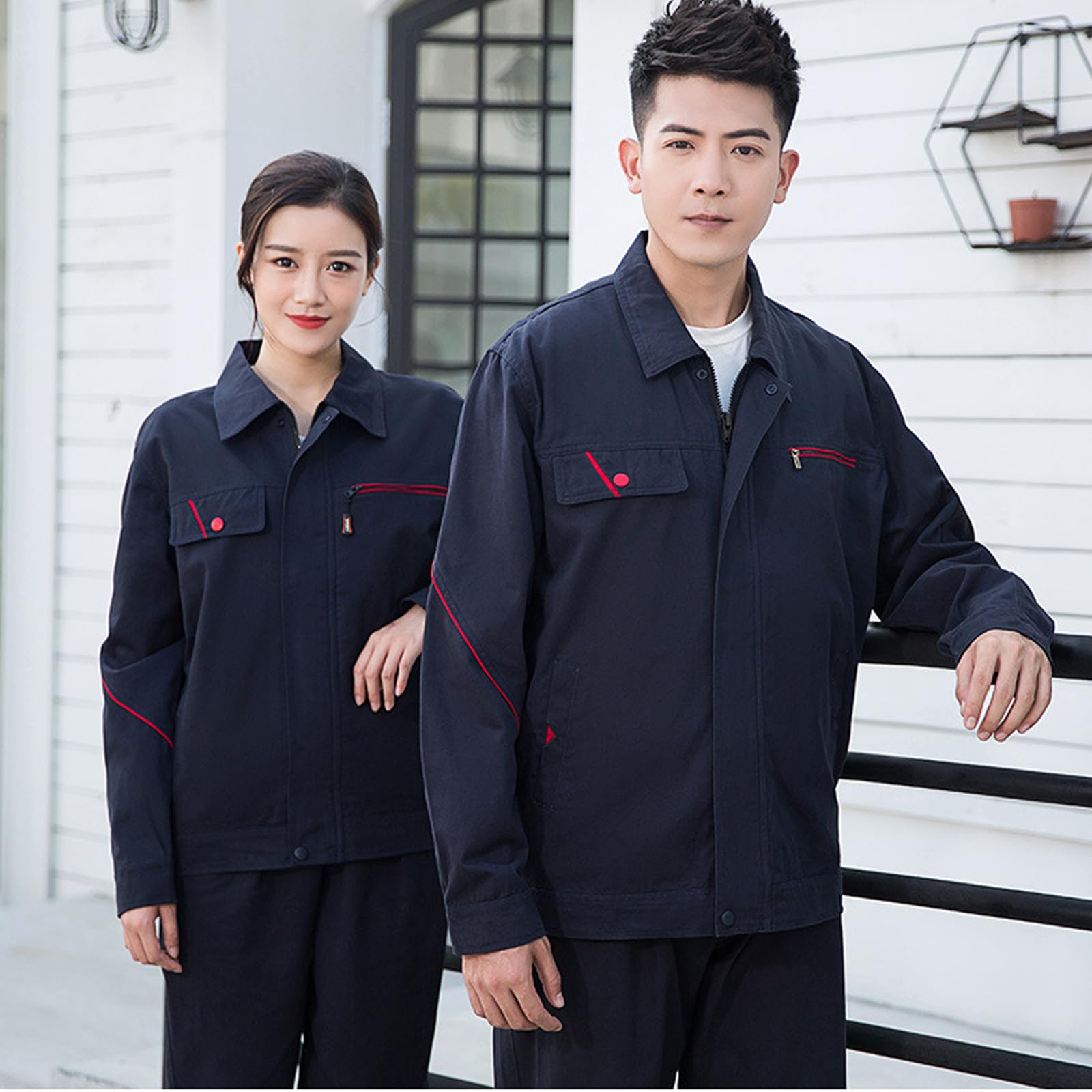 Unisexe À Manches Longues Travail Coverall Workwear Hommes De Salopette Top & Pantalons Ensemble Coton Uniformes