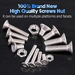 Glarks 510Pcs Metric M3 M4 M5 304 Stainless Steel Flat Head Countersunk Socket Cap Bolts Screws Nuts Assortment Kit, Allen Hex Drive
