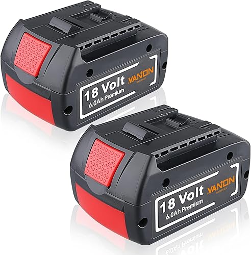 Miniatura 1 de VANON Paquete de 2 baterías de iones de litio BAT609 6000mAh de repuesto para batería Bosch de 18 V BAT618 BAT609 BAT622 BAT609G BAT618G BAT619