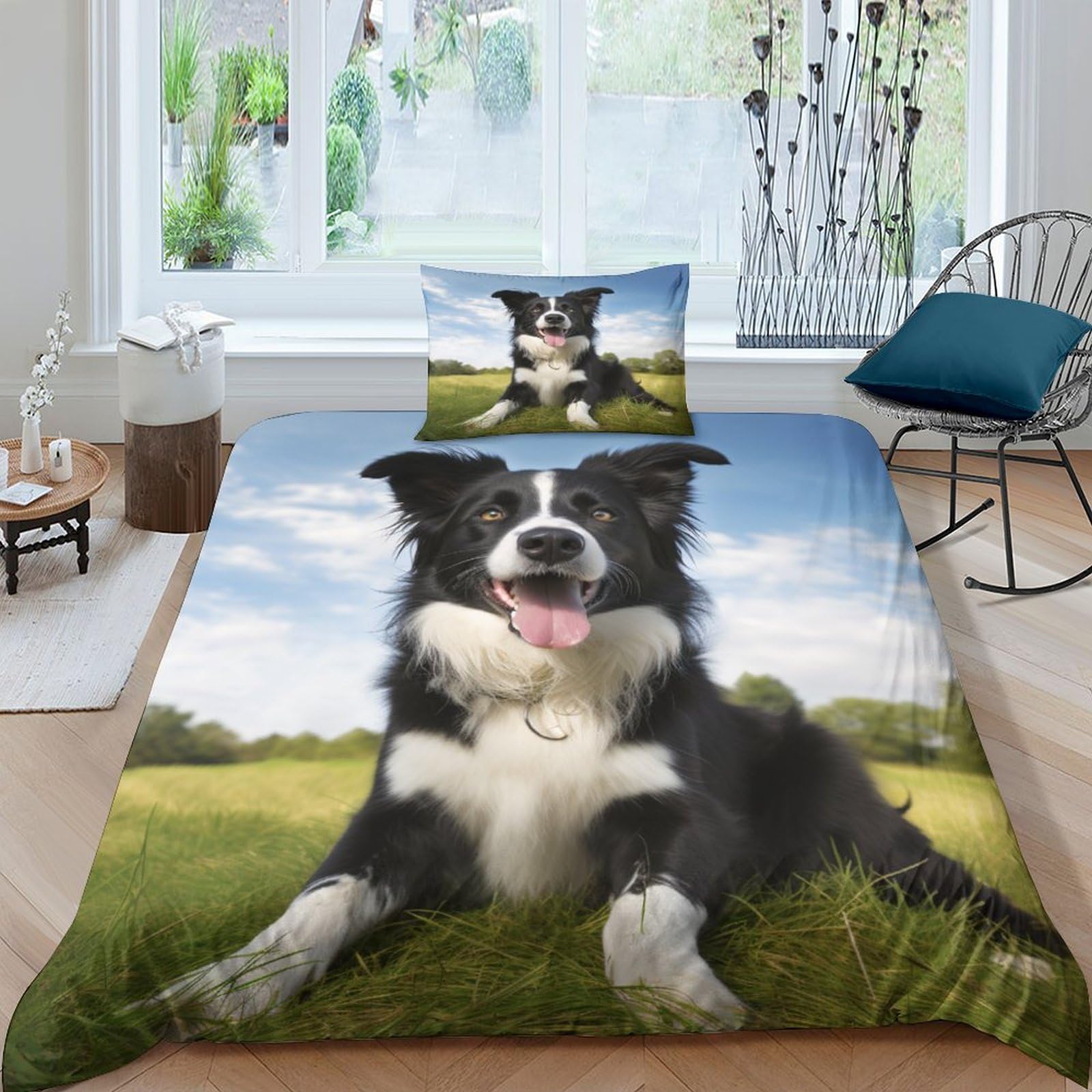 Housse de couette Husky sibérien respirante et super douce 135x200