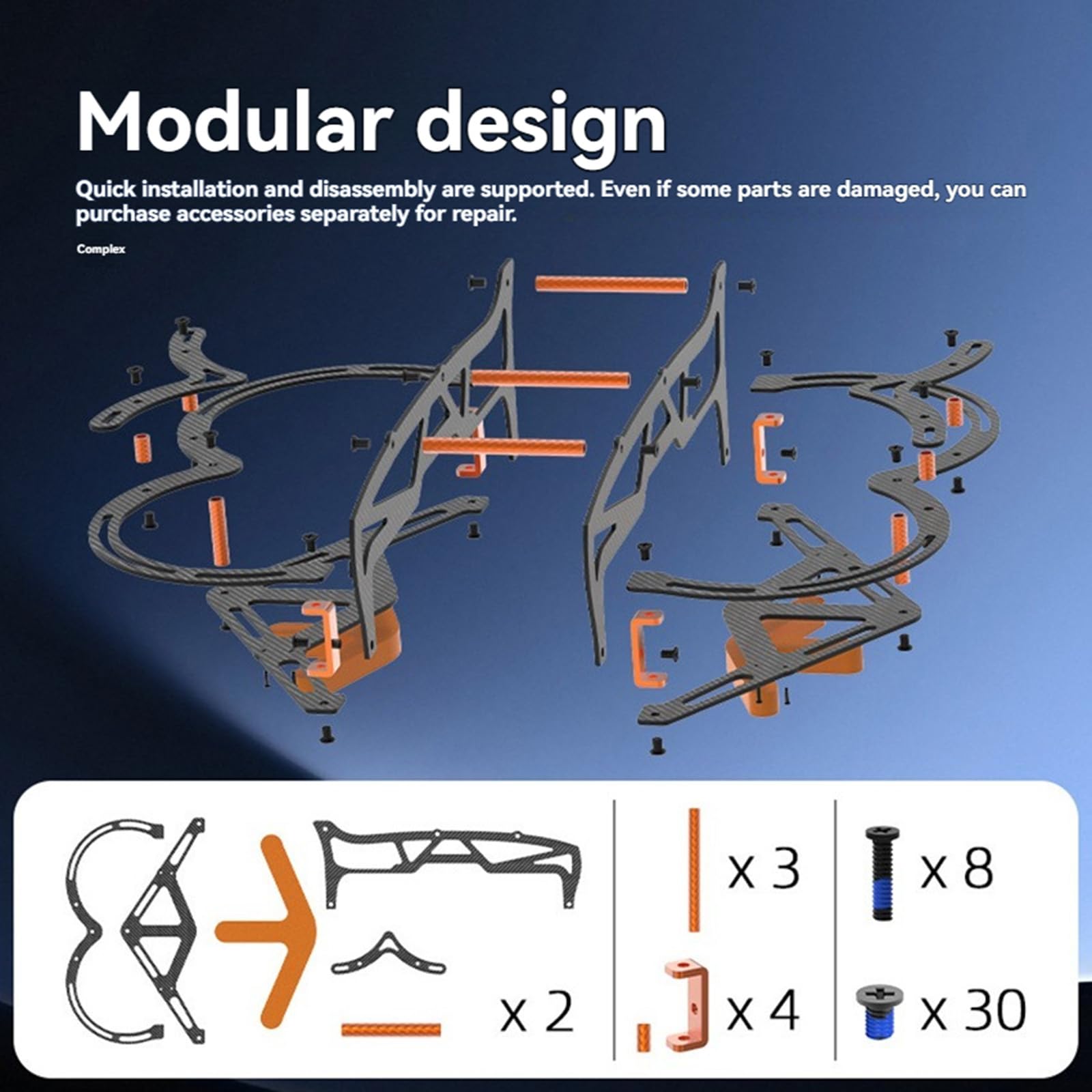 AVATA 2 Carbon Fiber Chassis Armor dla DJI Avata 2 Akcesoria | Antykolizyjna, pełna ochrona, osłona ramki, odporne na uderzenia części osłonowe