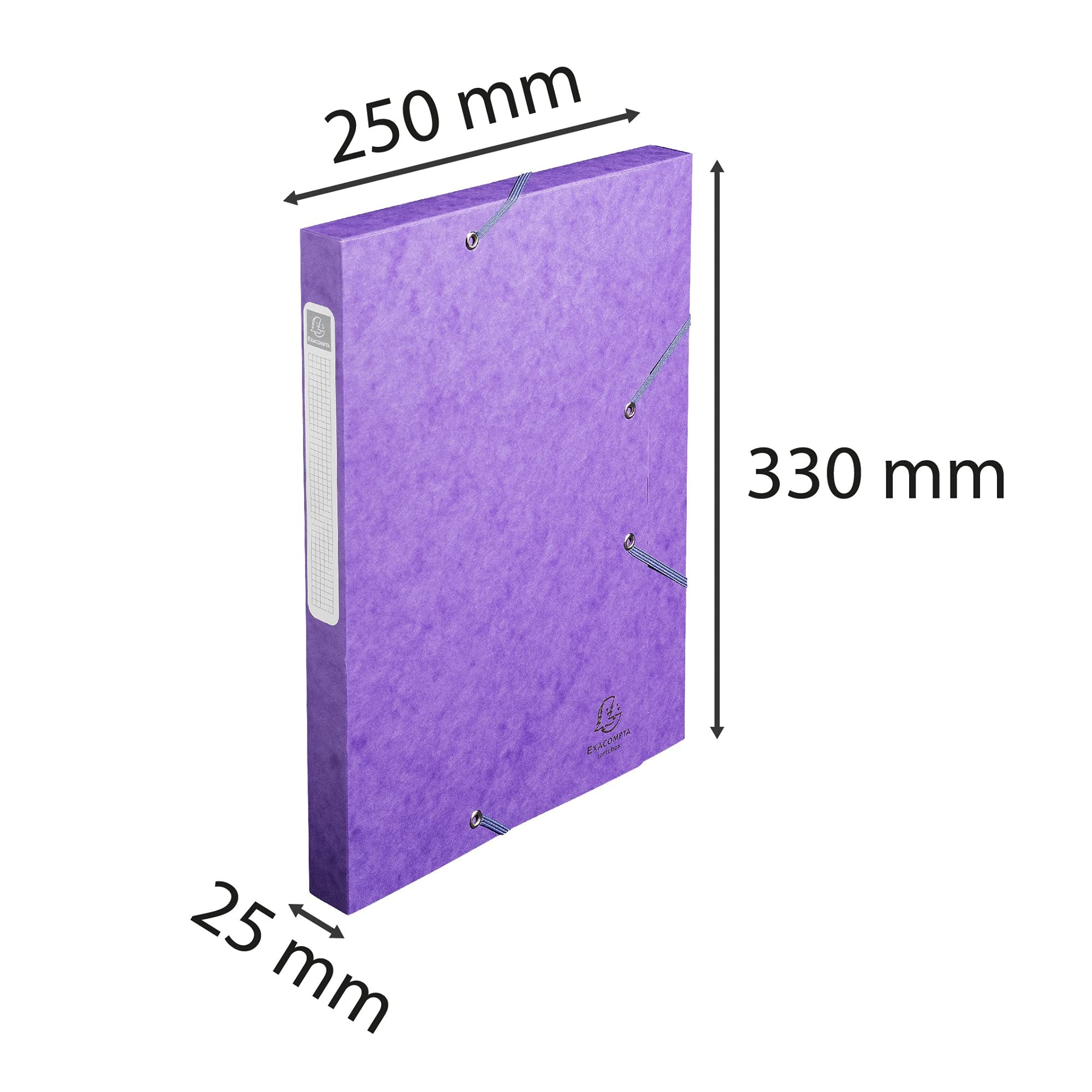 Exacompta - Réf. 18500H - 25 boites de classement avec élastiques CARTOBOX -livrées à plat -dos de 2,5 cm-carte lustrée 5/10ème-400g/m²-dimensions 25x33cm -format à classer A4 -13 couleurs assorties