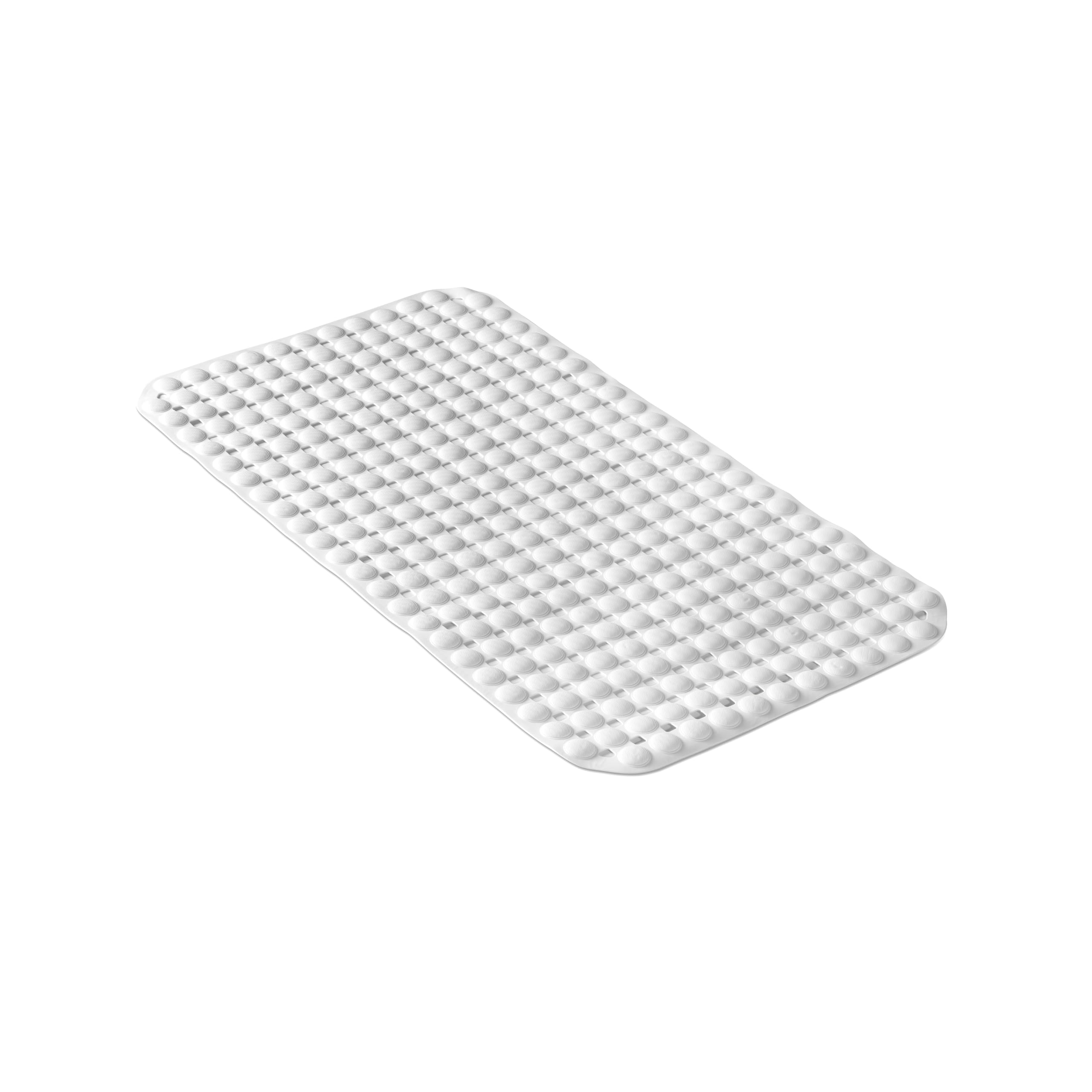 TATAY Non Slip Bath Mat | 50% Recycled Material | Strong Suction Cups & Comfortable Feel Durable | Soft Touch | 68x37 cm – White