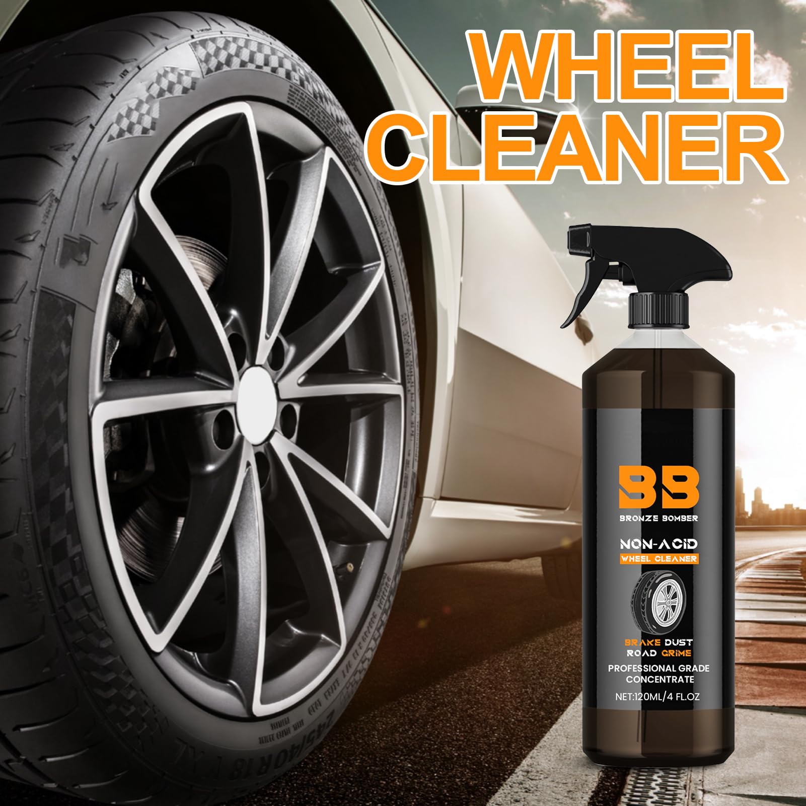 Felgenreiniger, 120ml Auto Felgenreiniger Felgenpflege für Alufelgen und Stahlfelgen Autofelgen Rostentferner Autopflege Reinigung Rostlöser Car Wheel Cleaner Spray Felgenreiniger für Auto (3pcs)
