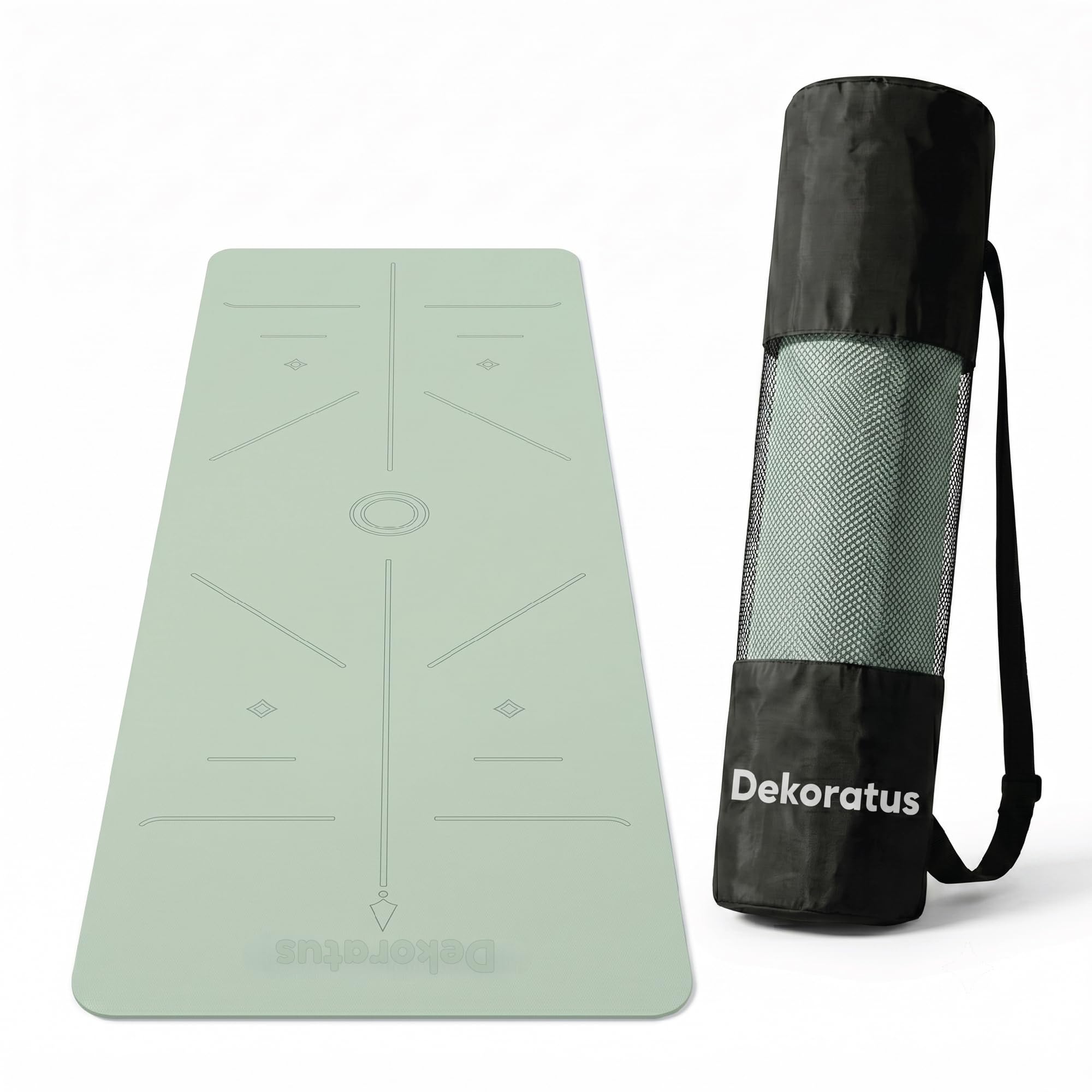 Extra Thick TPE Yoga Mat for Men, Women & Kids, Non Slip Eco Friendly Exercise Mat with Carry Bag for Yoga, Pilates, Home Workout, Gym, Fitness, Meditation & Stretching, Green & Black-image-21