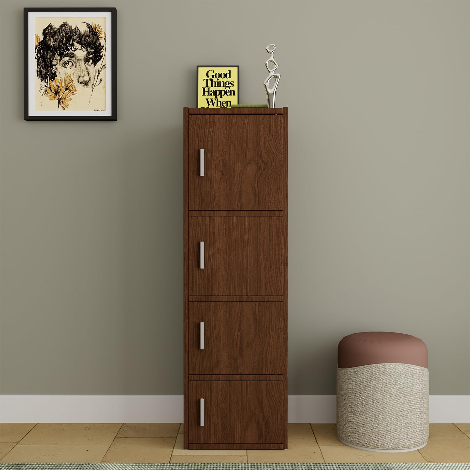 HomeTown Albert Engineered Wood Office Cabinet Storage in Oak Colour