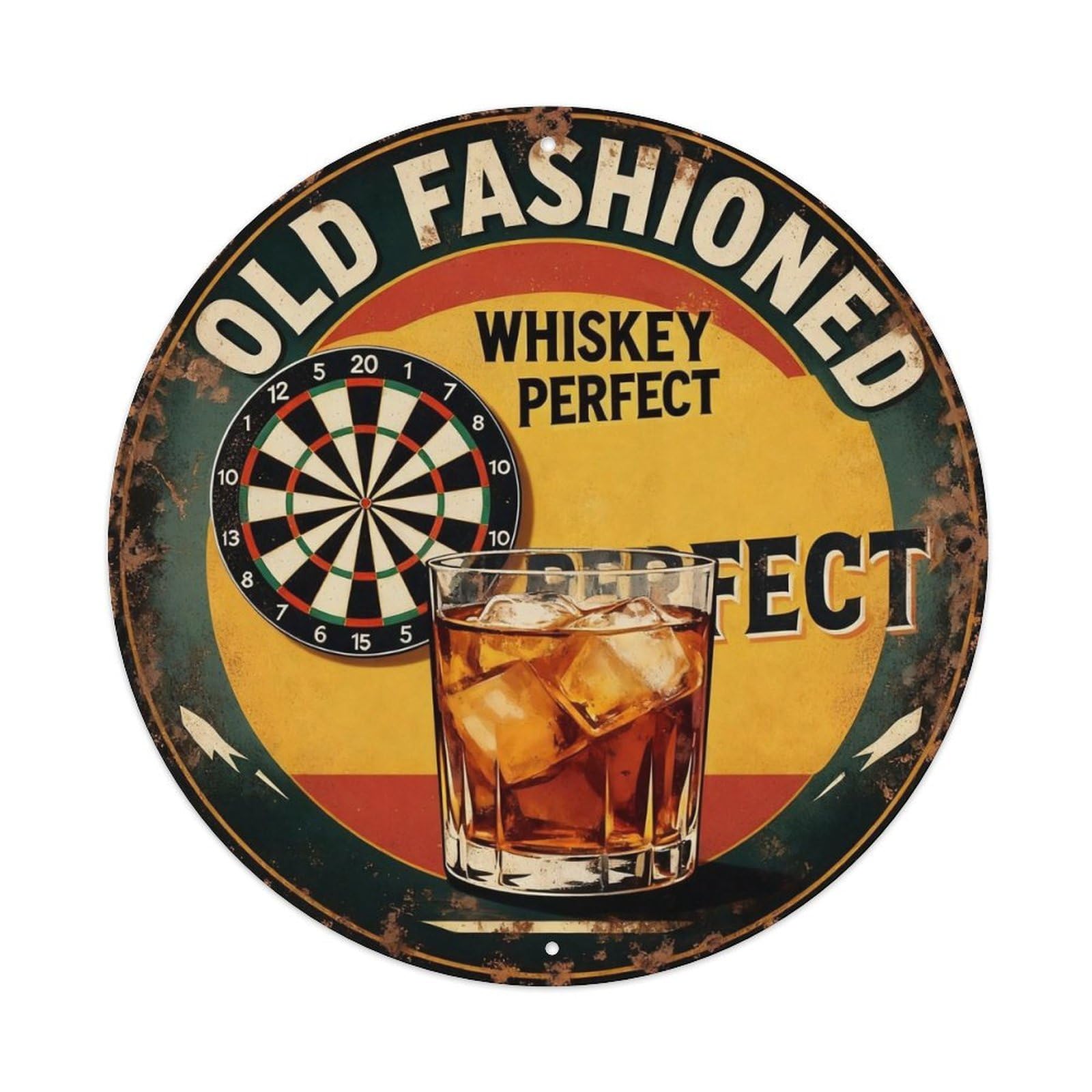 Old Fashioned Whiskey Perfect Metal Tin Sign Plaque