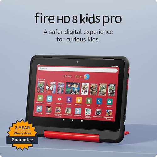 Tablet Tienda Fire HD 8 Kids Pro (últ. modelo), 6-12 años. Pantalla HD de 8, contenido sin publicidad, control parental, batería de 13 h, funda