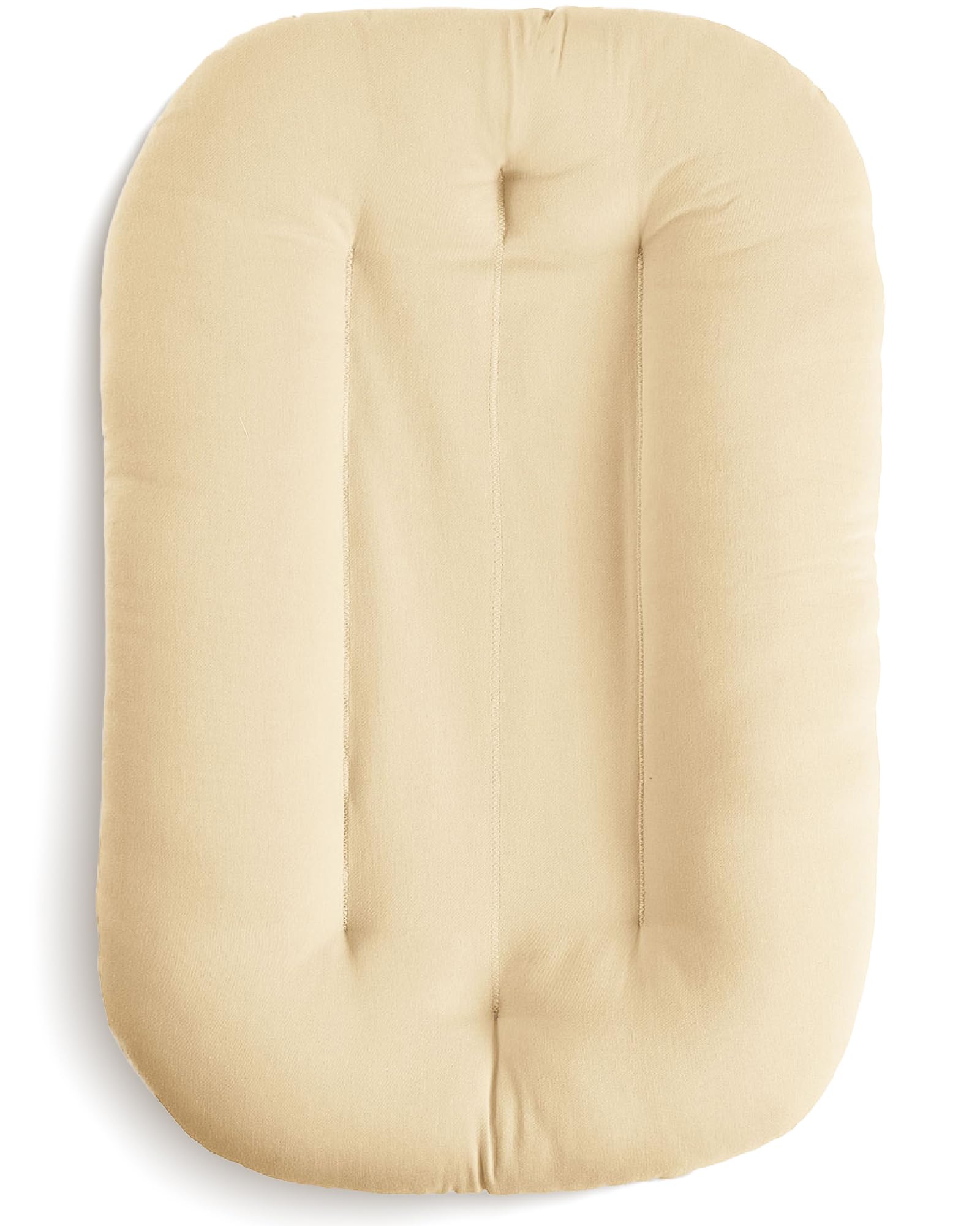snuggle me® Babynest (0-9 Monate) - Premium Babynestchen Neugeborene, Bio-Baumwolle mit Faserfüllung, Ungepolsterte Mitte, die Umarmungen imitiert, 100% Maschinenwaschbar, Inkl. Reisetasche (Honey)
