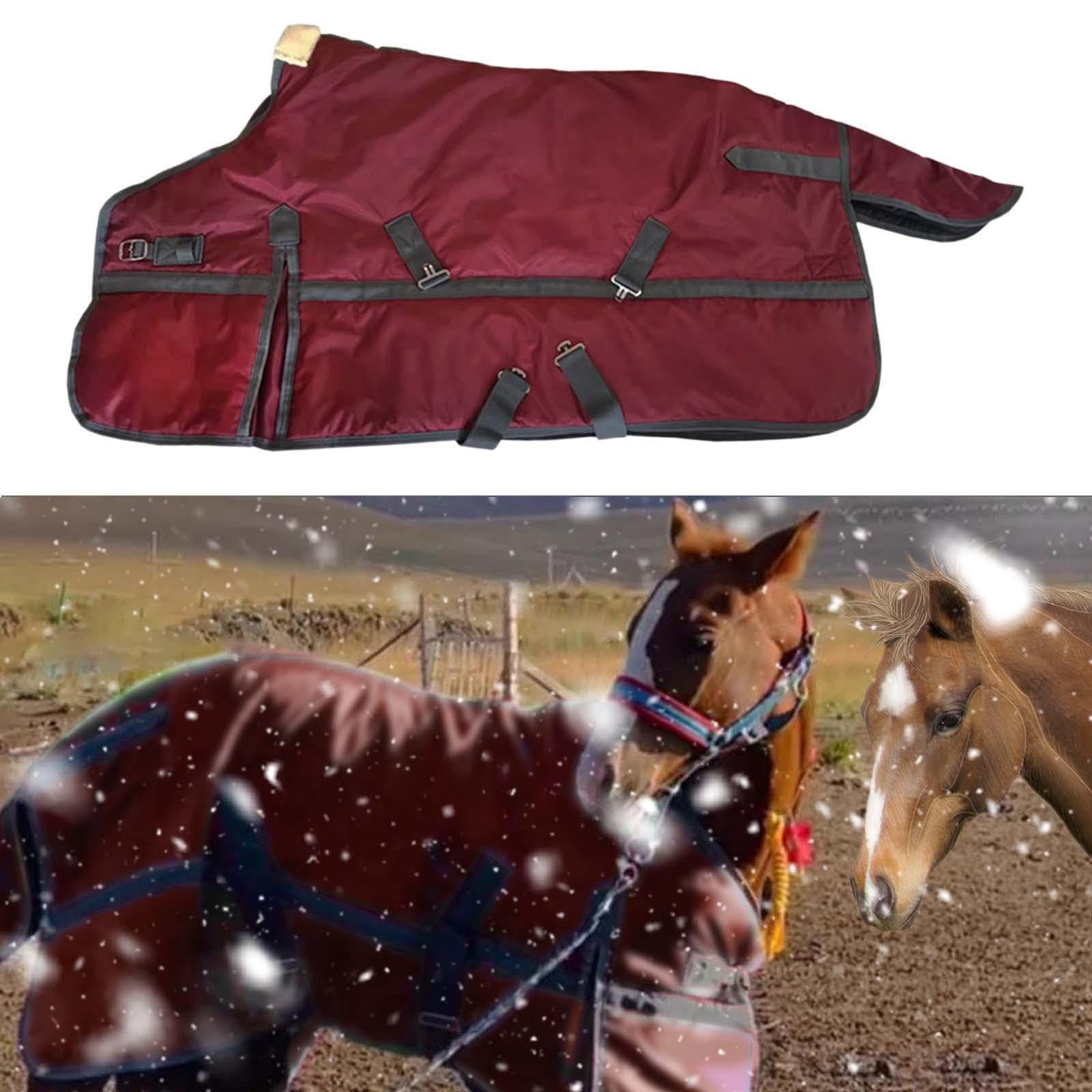Manta para Caballo con Función Impermeable Térmica Transpirable Y Tela Oxford Acolchada Adecuada para Uso en Invierno Equitación Protección Diaria