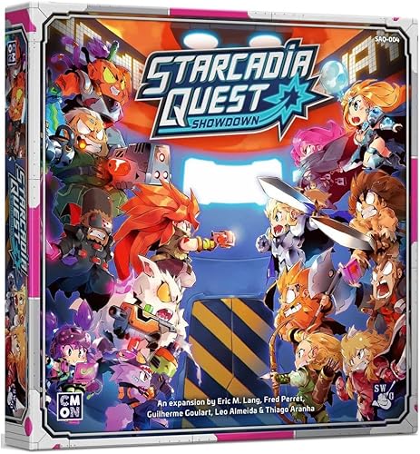 CMON Starcadia Quest Showdown - Expansión del juego de mesa intensa de ciencia ficción, se expande con héroes de Arcadia Quest, juego familiar para
