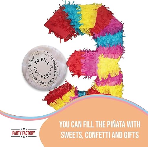 Miniatura 2 de Party Factory Piñata con números 0-9 para niños de cumpleaños de 16.5 x 13.7 x 3.1 pulgadas, decoración de cumpleaños (3)